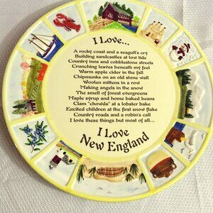 I LOVE NEW ENGLAND Plate 11" By Insights
